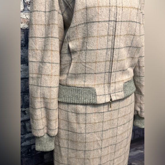 Les Copains Wool Cashmere Skirt Suit Set Jacket 42 6-8 M / Skirt  46 10 L - Picture 4 of 14